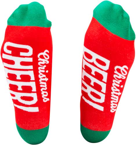 Christmas Beer Socks and Ornament slogan view