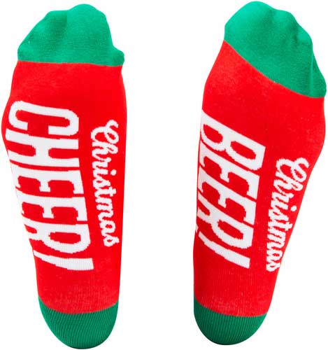 Christmas Beer Socks and Ornament slogan view