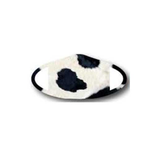 Deco Mask Cow black and white fur face covering stretches for snug fit