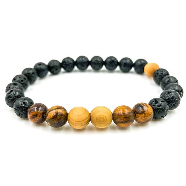Aromic and golden sandalwood and lava rock beaded bracelet from Everwood