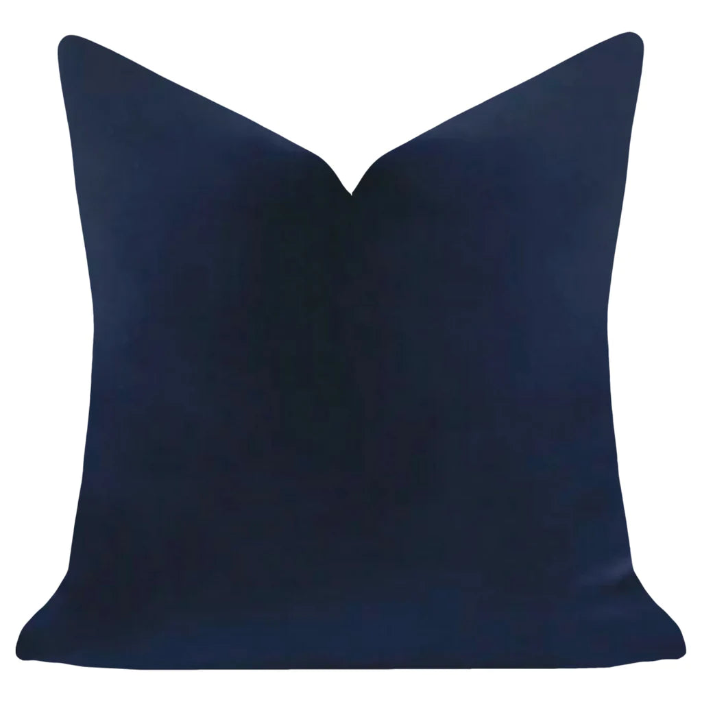 Cobalt Blue Solid Velvet Pillow in 22" square size