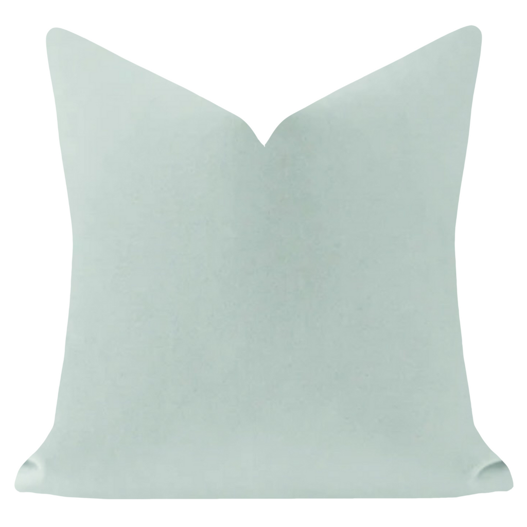 Robin&#39;s Egg Blue Velvet Throw Pillow from Laura Park Designs, 22&quot; square