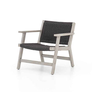 Delano Chair dark grey rope and weathered teak from Four Hands