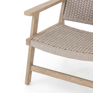 Delano Chair light grey rope and washed teak from Four Hands front edge