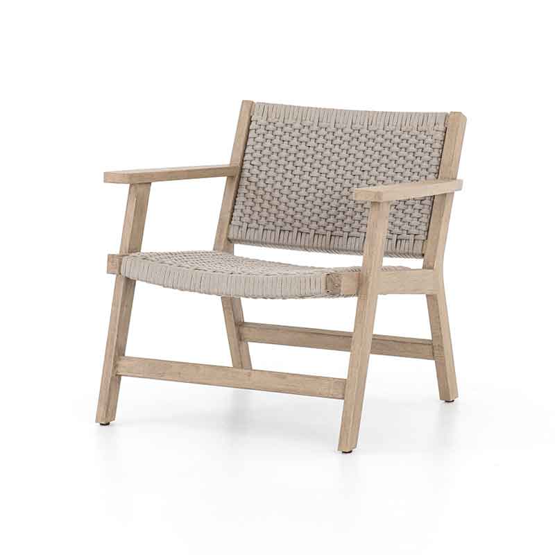 Delano Chair dark grey rope and weathered teak from Four Hands