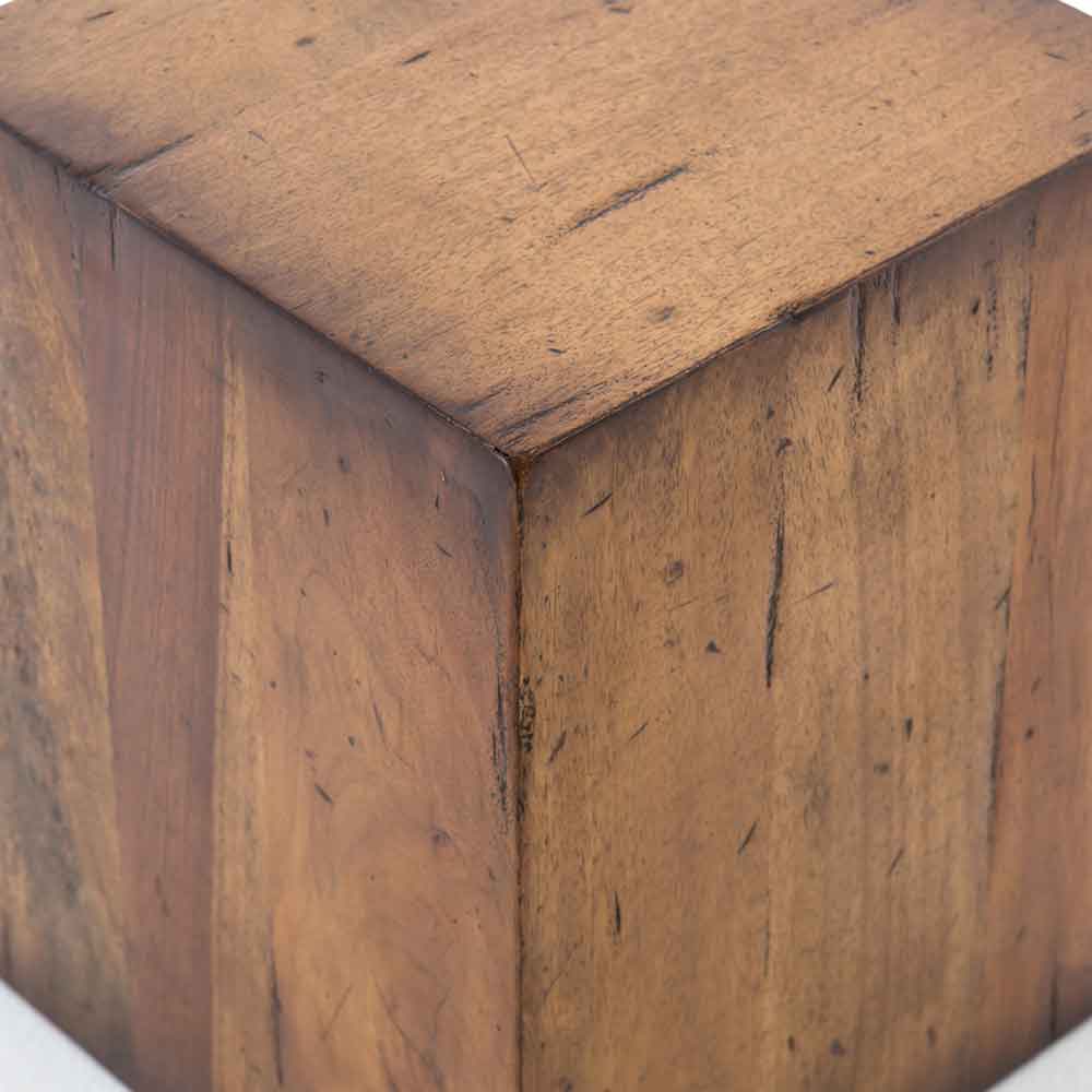 Duncan End Table Reclaimed Fruitwood Four Hands top surface detail