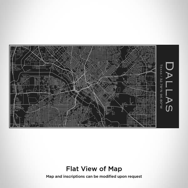 Engraved Matte Black Insulated Map Bottle - Dallas