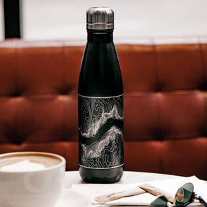 Engraved Matte Black Insulated Map Bottle - Plano
