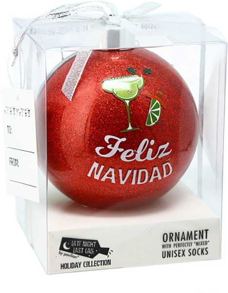 Feliz Navidad Christmas socks and ornament package image
