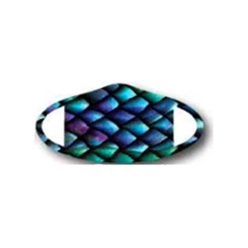 Deco Mask Fish scale green & blue face covering stretches for snug fit