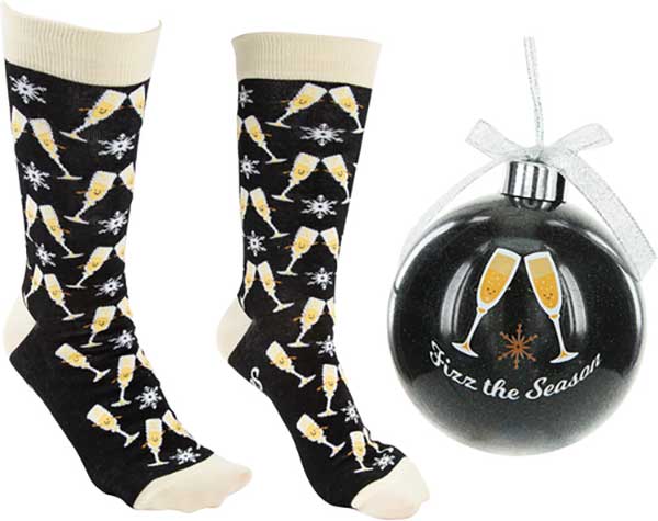 Fizz The Season Christmas Socks and Ornament product image
