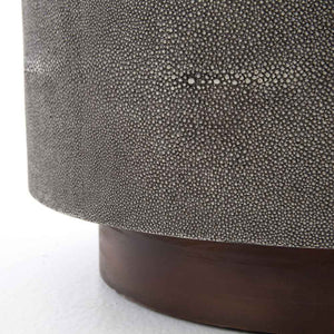 Crosby Side Table base detail view peroba and faux shagreen Four Hands