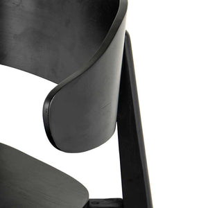 Franco Dining Chair in black mid-century Four Hands curved back