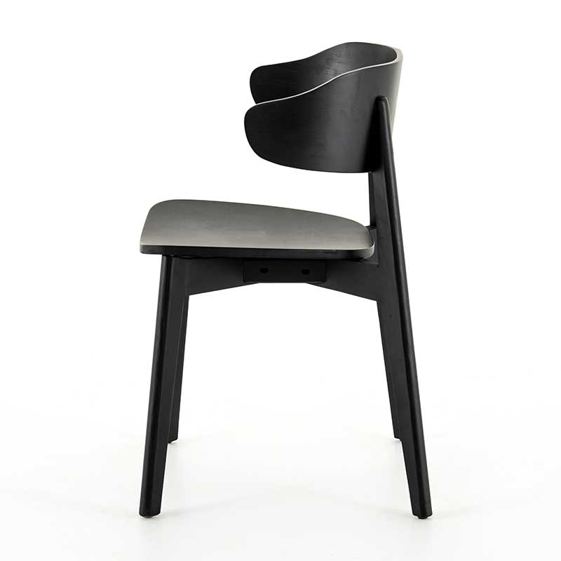 Franco Dining Chair in black mid-century Four Hands side