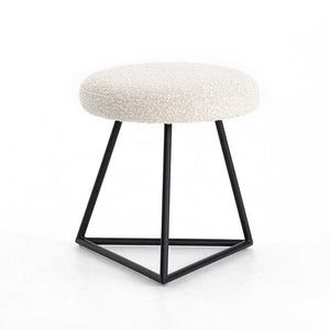 Frankie Accent Stool with iron base and round fabric seat from Four Hands Furniture