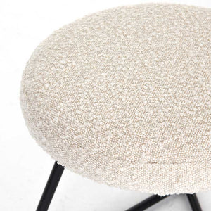 Frankie Accent Stool with iron base and round fabric seat from Four Hands Furniture seat