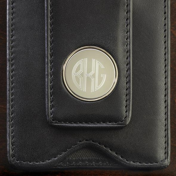 Leather monogram wallet and money clip lifestyle