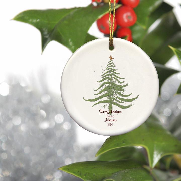 Personalized Vintage Christmas Tree Ornament