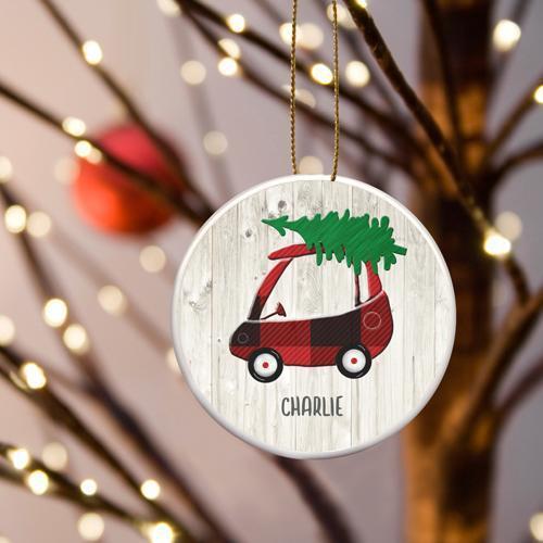 Kids Car Ornament ceramic personalized