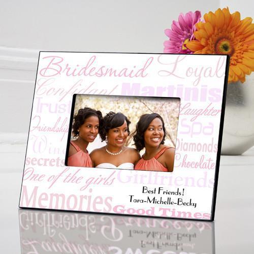 Personalized Bridesmaid Picture Frame pink design