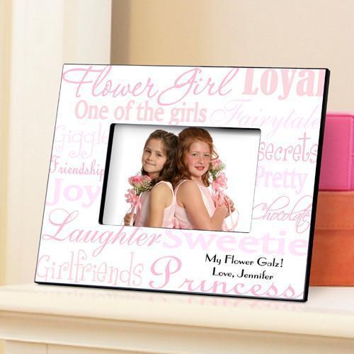 Personalized Flower Girl Picture Frame shade of pink design