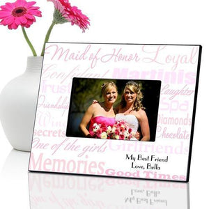 Personalized Maid of Honor Picture Frame pink design