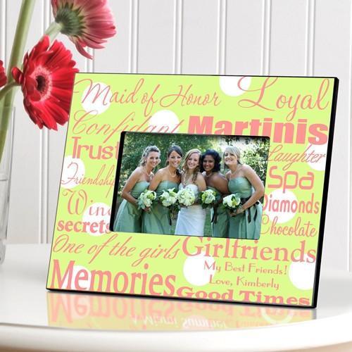 Personalized Maid of Honor Picture Frame green dots design