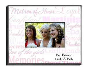 Personalized Matron of Honor Picture Frame shade of pink design