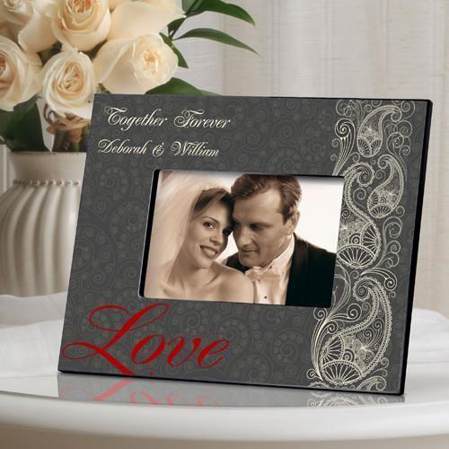 Personalized Valentine's Photo Frame - passionate paisley