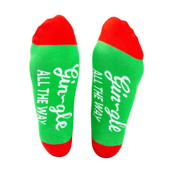 Gin-Gle Holiday Socks and ornament gift set green socks and ornament socks bottom
