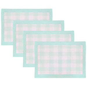 Gingham Aqua Placemats set of 4