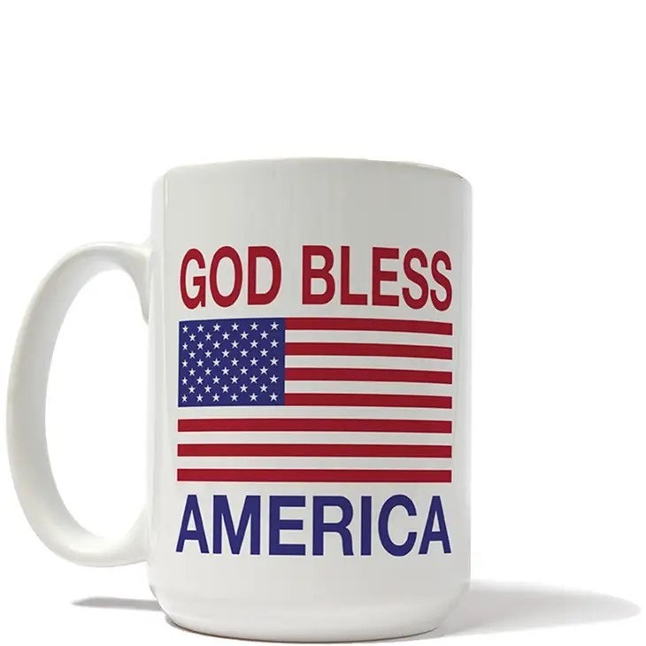 God Bless America Mug closeup