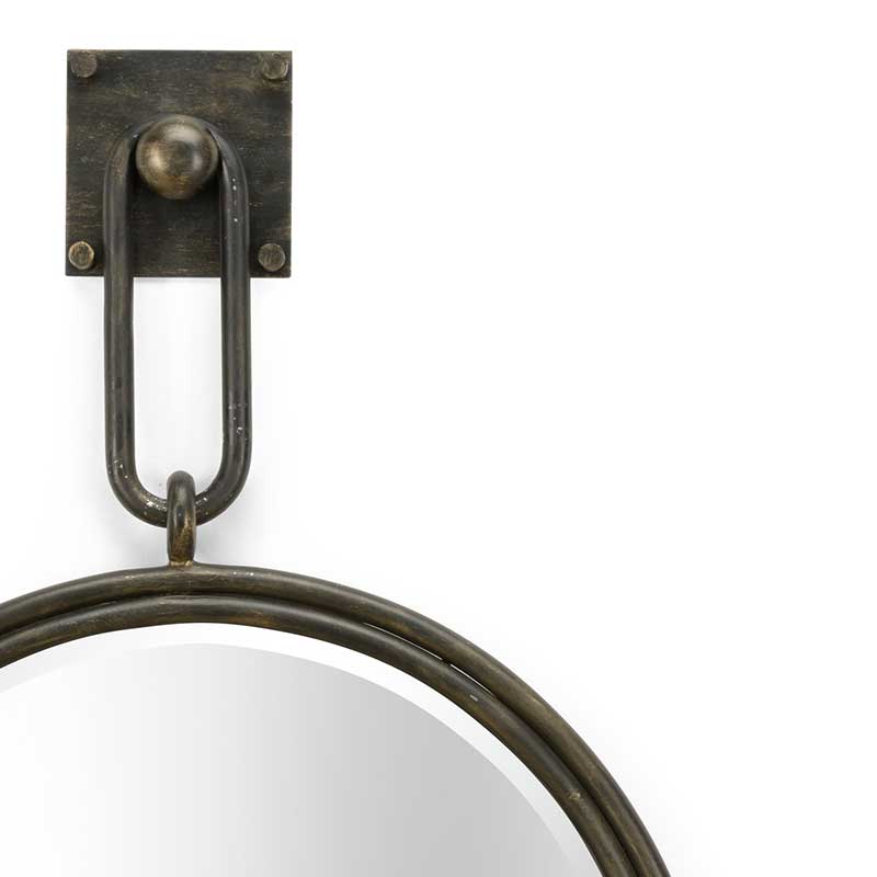 Grenada Mirror in bronze beveled iron frame from Wildwood detail image