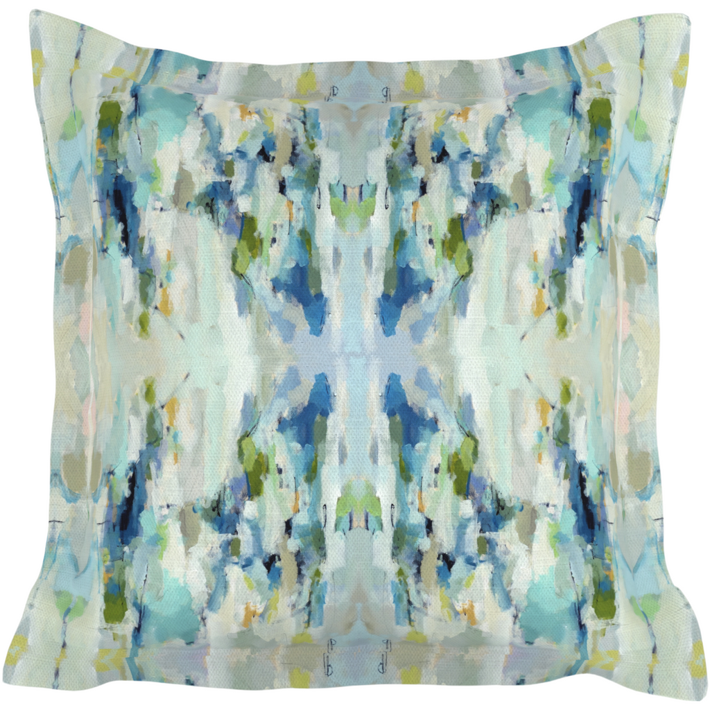 Wintergreen Sham in blues and greens from Laura Park Designs Euro