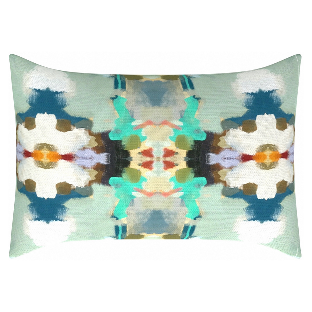 Orchid Blossom Royal Blue Throw Pillow lumbar