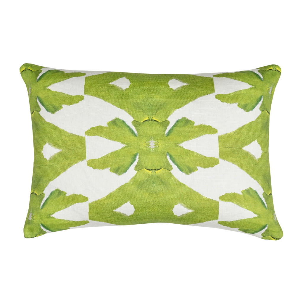 Palm Green linen pillow in vivid green from Laura Park Designs. Square 22" throw pillow