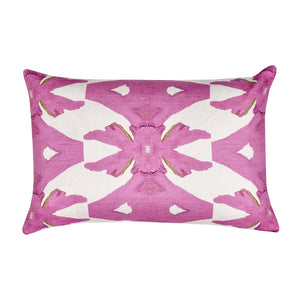 Palm Pink Linen Throw Pillow lumbar