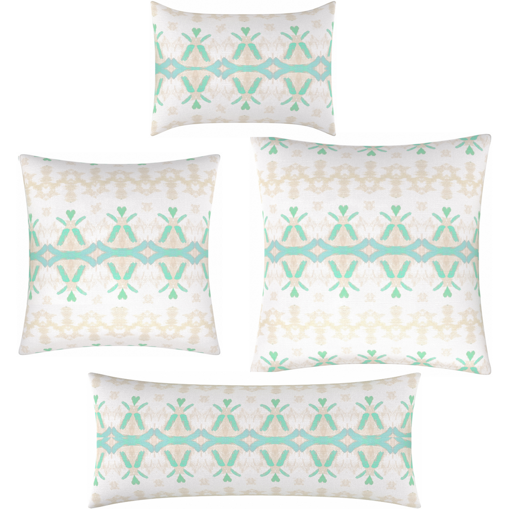 Parisian Aqua Linen Throw Pillow collection