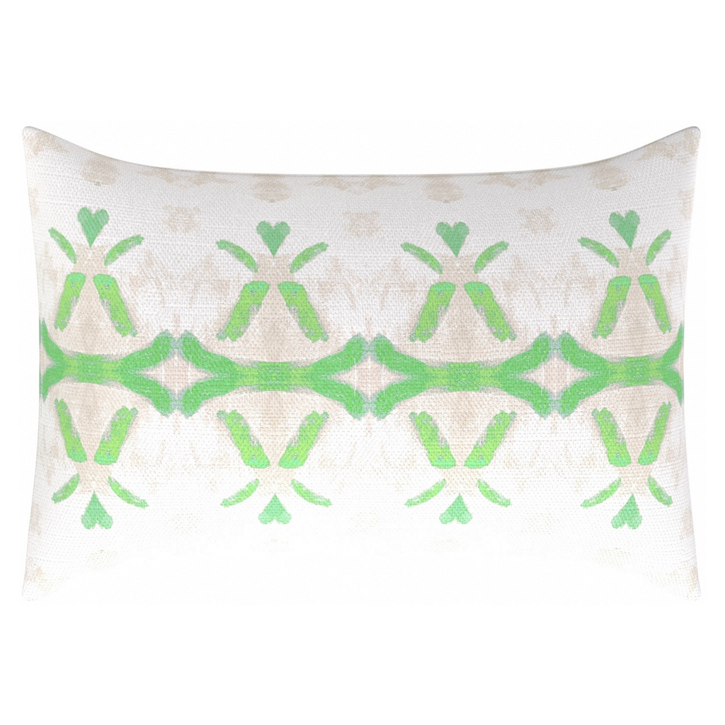Parisian Green Linen Throw Pillow lumbar