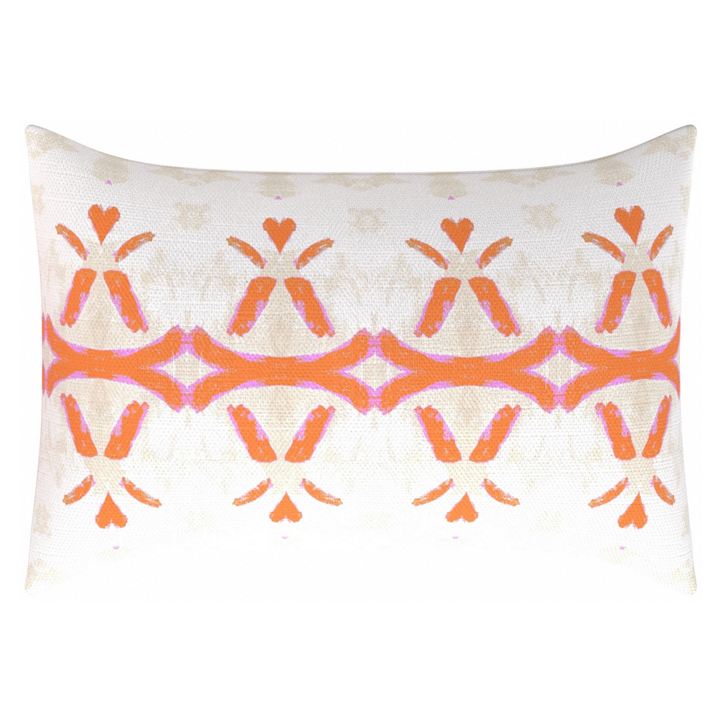 Parisian Orange Linen Throw Pillow lumbar
