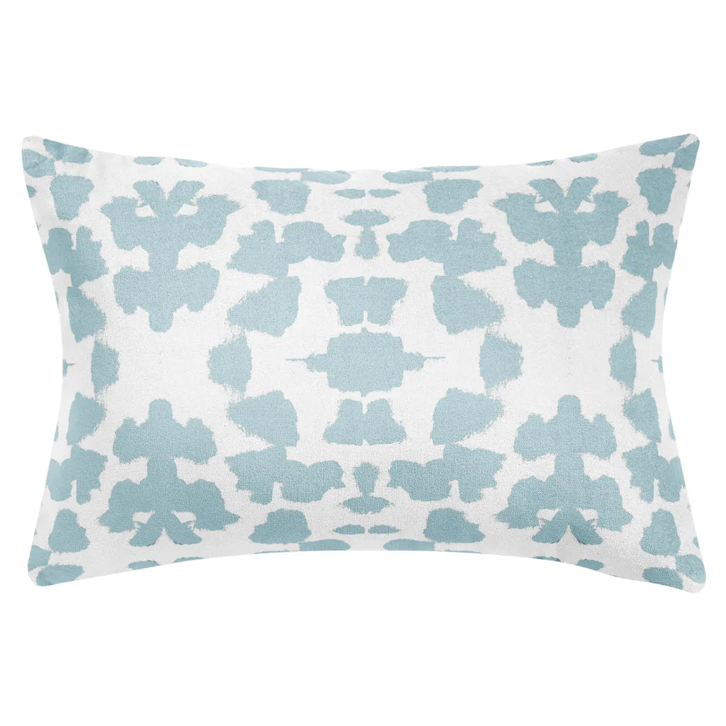 Chintz Mist Throw Pillow subtle blue 14" x 20" lumbar