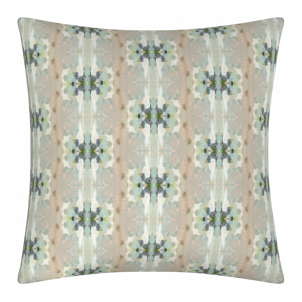 Miss Ella Teal Linen Throw Pillow 22" square