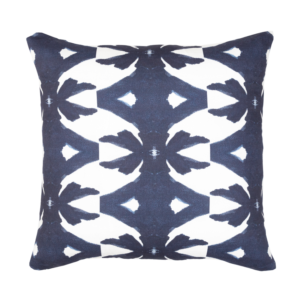 Palm Navy Linen Throw Pillow 26" square