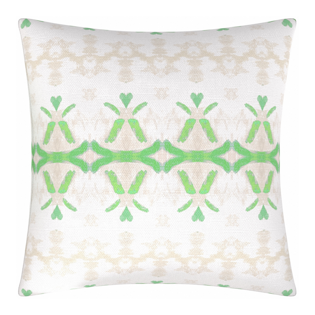 Parisian Green Linen Throw Pillow 22&quot; square