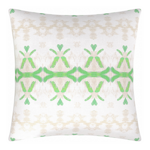 Parisian Green Linen Throw Pillow 22" square