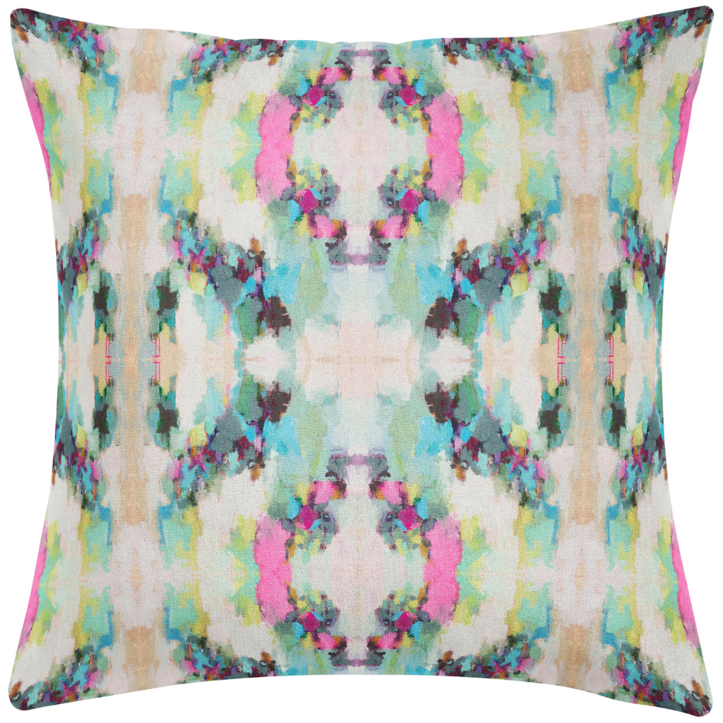Alphabet Soup linen pillow from Laura Park Designs soft multi-color 26" square