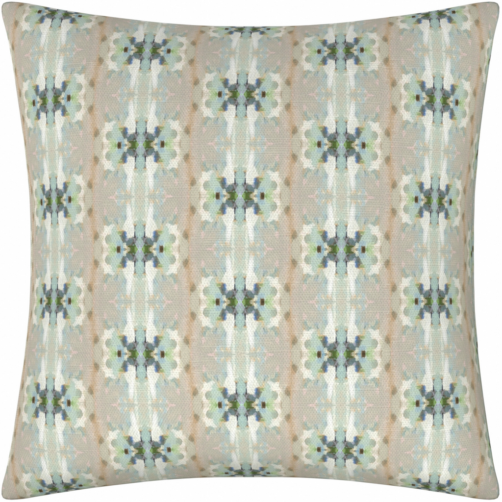 Miss Ella Teal Linen Throw Pillow 26" square
