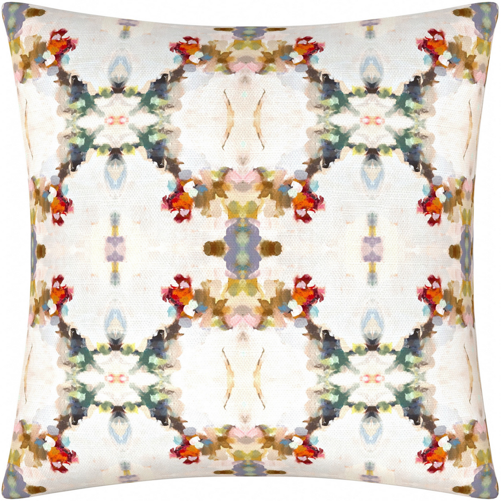 Orchid Blossom Linen Throw Pillow 26" square