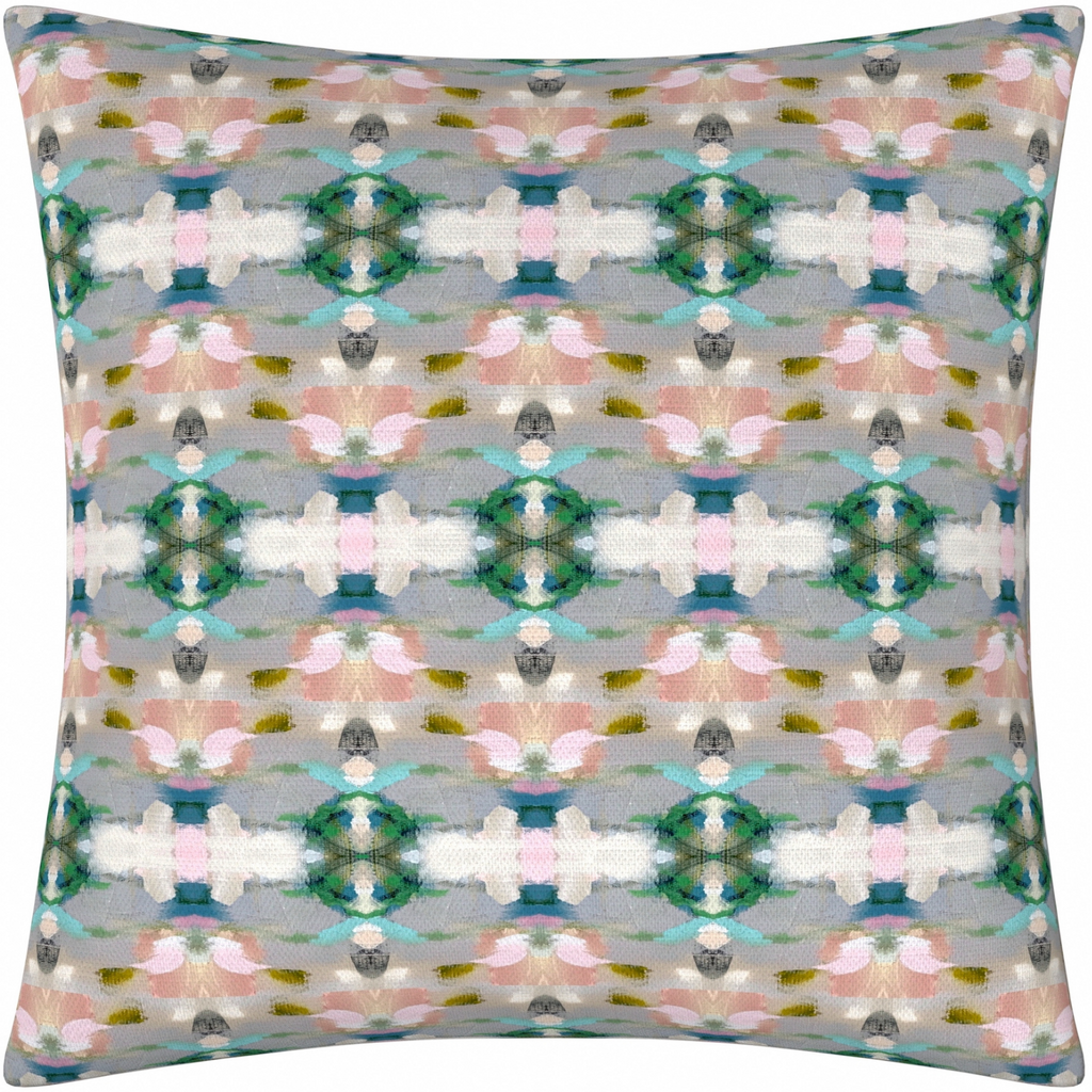 Indigo Girl Green Linen Pillow 26" square