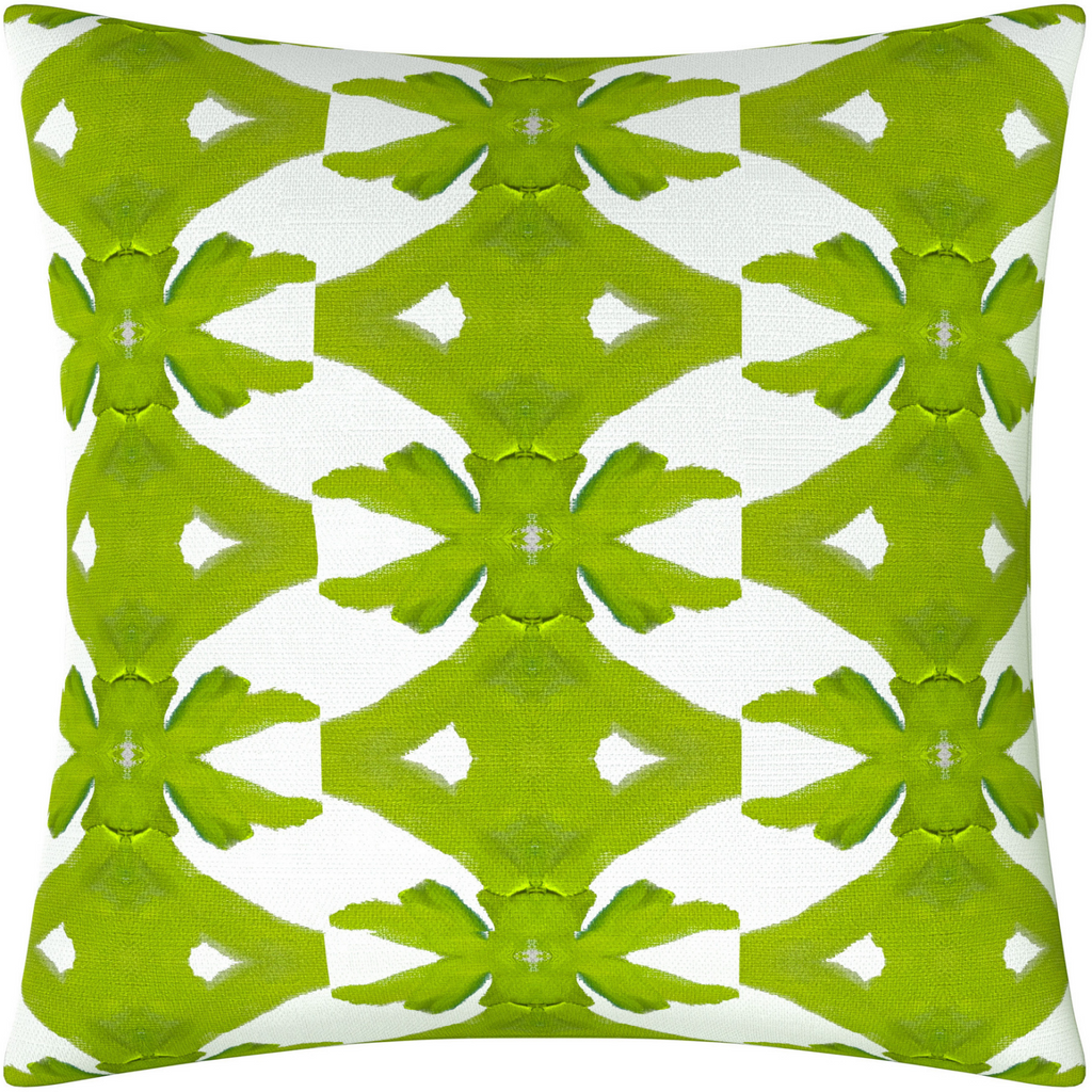 Palm Green Linen Throw Pillow 26" square